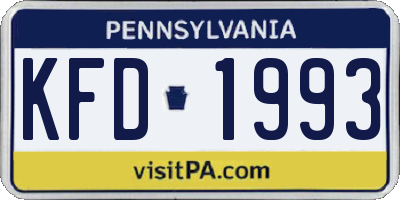 PA license plate KFD1993