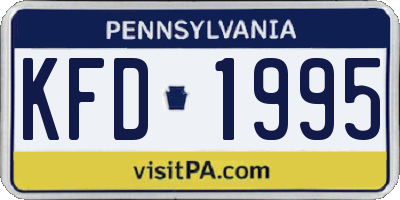 PA license plate KFD1995