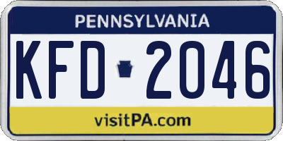 PA license plate KFD2046