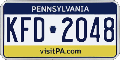 PA license plate KFD2048