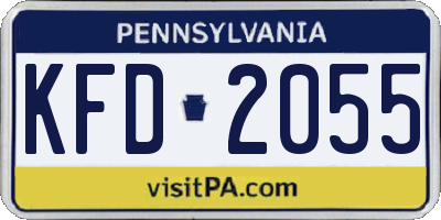 PA license plate KFD2055