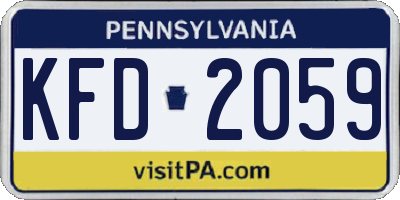 PA license plate KFD2059