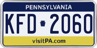PA license plate KFD2060