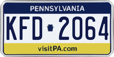 PA license plate KFD2064