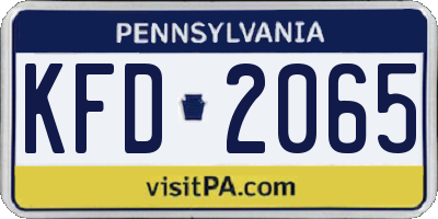 PA license plate KFD2065