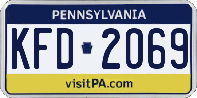 PA license plate KFD2069