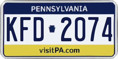 PA license plate KFD2074