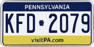 PA license plate KFD2079