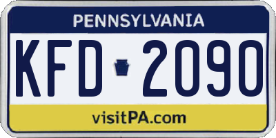 PA license plate KFD2090