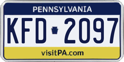 PA license plate KFD2097