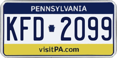 PA license plate KFD2099