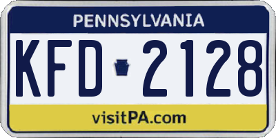 PA license plate KFD2128