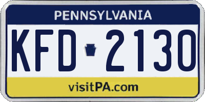 PA license plate KFD2130