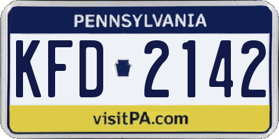 PA license plate KFD2142