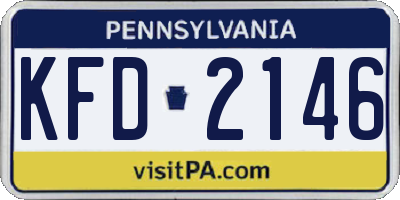 PA license plate KFD2146