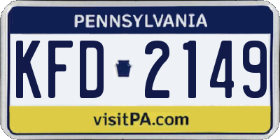 PA license plate KFD2149