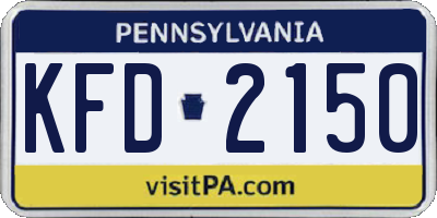 PA license plate KFD2150