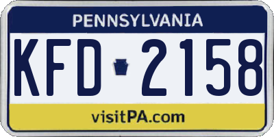 PA license plate KFD2158