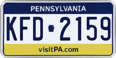 PA license plate KFD2159