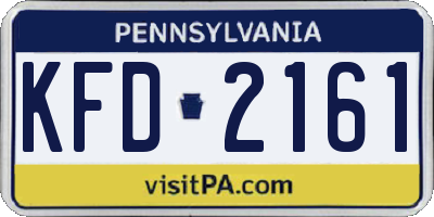 PA license plate KFD2161