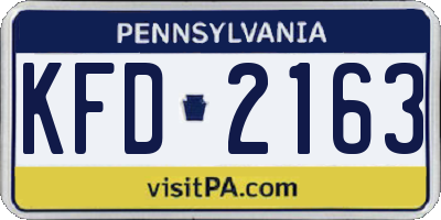PA license plate KFD2163