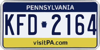 PA license plate KFD2164