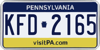 PA license plate KFD2165