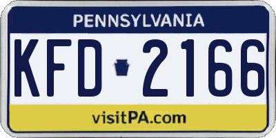 PA license plate KFD2166