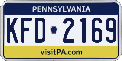 PA license plate KFD2169