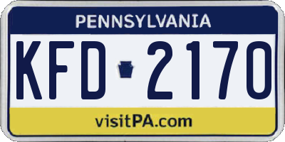 PA license plate KFD2170