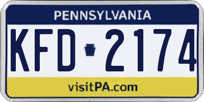 PA license plate KFD2174