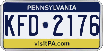PA license plate KFD2176