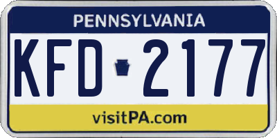 PA license plate KFD2177