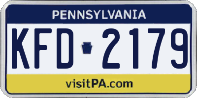 PA license plate KFD2179
