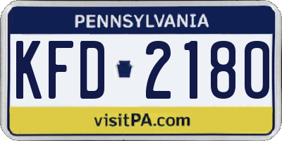 PA license plate KFD2180