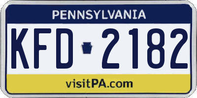 PA license plate KFD2182