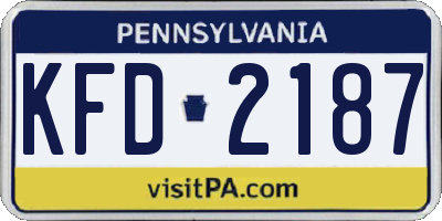 PA license plate KFD2187