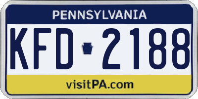 PA license plate KFD2188