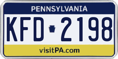PA license plate KFD2198