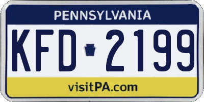 PA license plate KFD2199