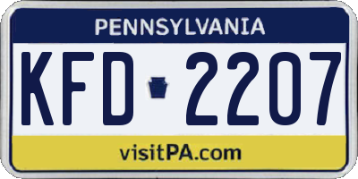 PA license plate KFD2207