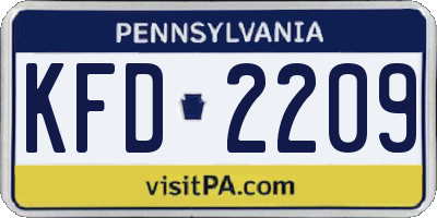 PA license plate KFD2209