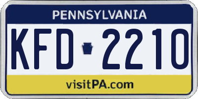 PA license plate KFD2210