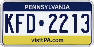 PA license plate KFD2213