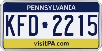 PA license plate KFD2215