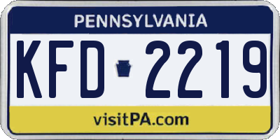 PA license plate KFD2219