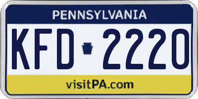 PA license plate KFD2220