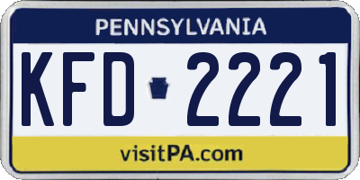 PA license plate KFD2221