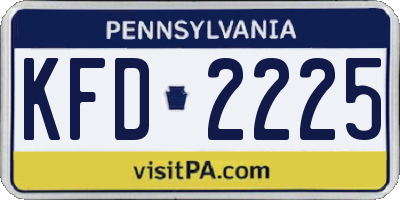 PA license plate KFD2225