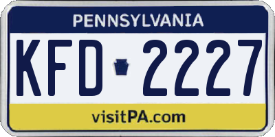 PA license plate KFD2227
